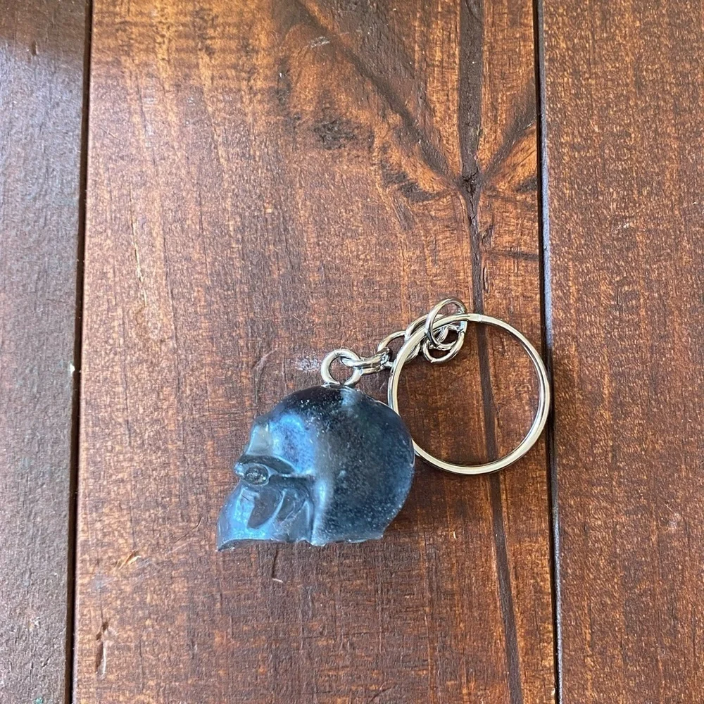 Handmade Resin Clear Gray Skull 3” Keychain Gothic Backpack Purse Bag Charm NEW